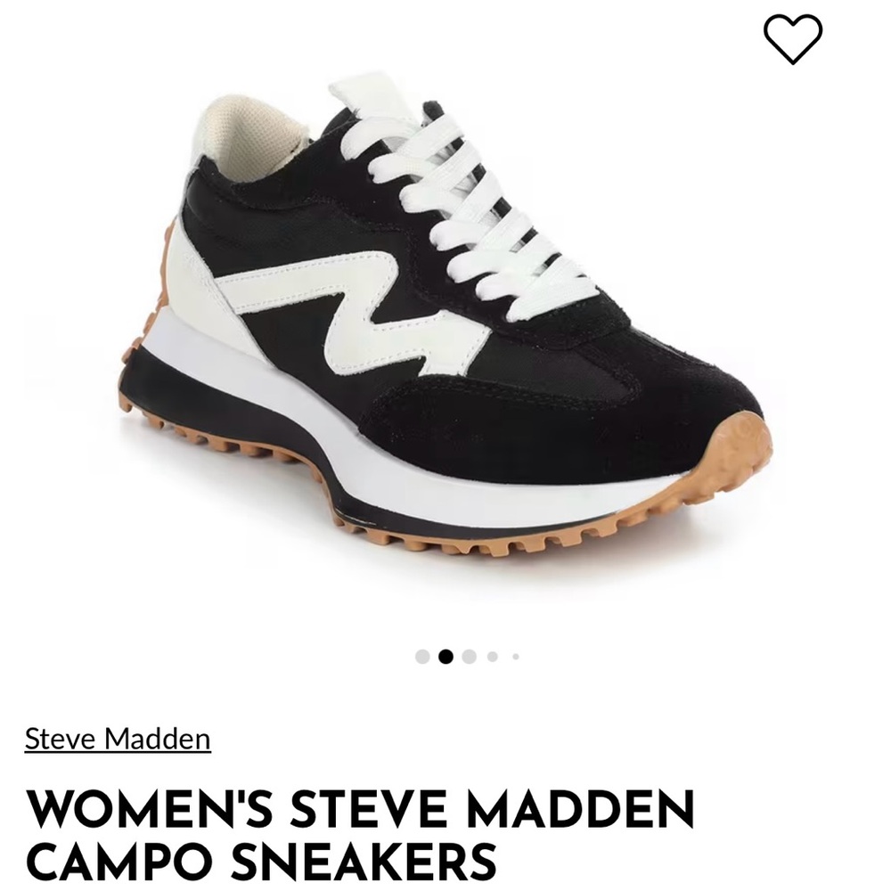 Steve Madden Black and White Campo Sneakers Great condition- worn twice